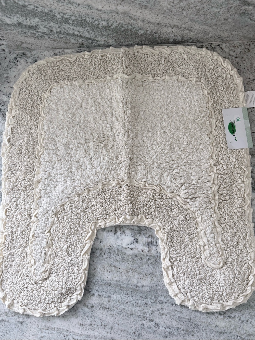Adia Ivory Radiant Toilet Rug - Soft Cotton Texture